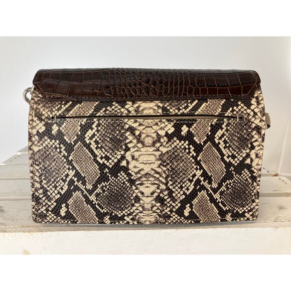 BRIGHTON ANIMAL PRINT BROWN GRAY LEATHER SMALLCROSSBODY BAG - Picture 5 of 16